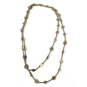 Lia Sophia Rhythm Necklace Delicate Disc Extra Long Gold Toned Layering (40-43")